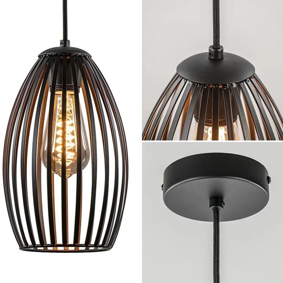 Scandinavische hanglamp mat zwart