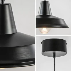 Scandinavische hanglamp zwart met goud 36 cm