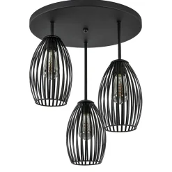 Scandinavische 3-lichts plafondlamp mat zwart