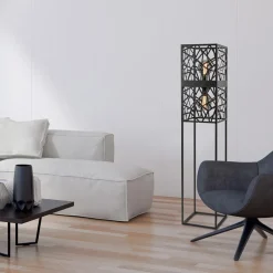 Scandinavische vloerlamp zwart frame