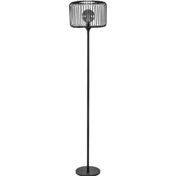 Scandinavsiche vloerlamp zwart met draadkorf