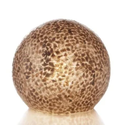 Schelpen tafellamp bol 40 cm creme-goud
