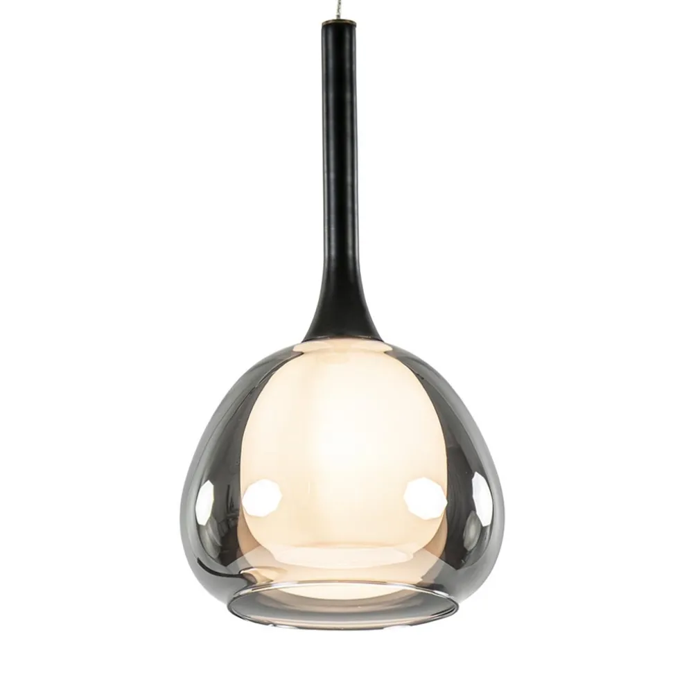 Sfeervolle hanglamp smoke met wit binnenglas