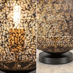 Sfeervolle tafellamp zwart/goud rond