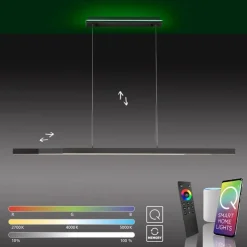 Smart hanglamp mat zwart verstelbaar