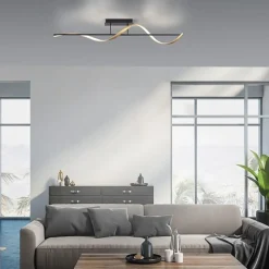 Smart plafondlamp spiraal antraciet/goud