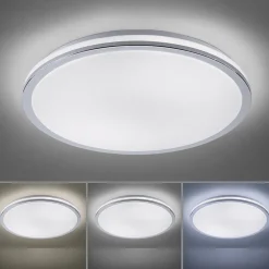Smart plafondlamp wit met chroom IP44
