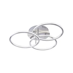 Smart plafondlamp 3x ringen nikkel inclusief LED