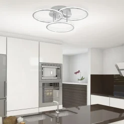 Smart plafondlamp 3x ringen nikkel inclusief LED