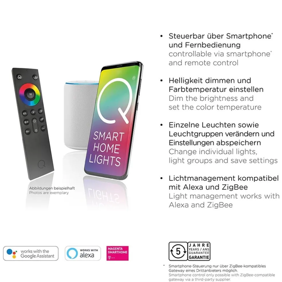 Smart vloerlamp spiraal 2-lichts nikkel