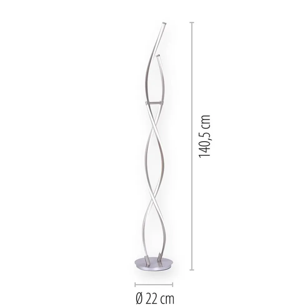 Smart vloerlamp spiraal 2-lichts nikkel