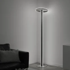 Smart vloerlamp staal met dimbaar LED