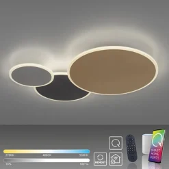 Smart wand/plafondlamp ringen goud/grijs dimbaar