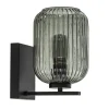 Smoke glazen wandlamp met zwarte bevestiging