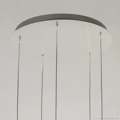 Smokey glazen vide-hanglamp chroom