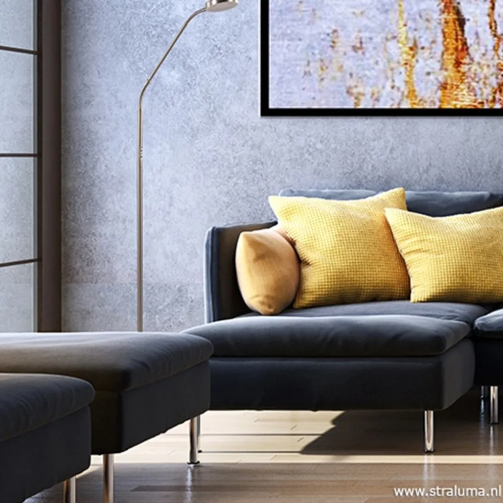 Stalen lees/vloerlamp LED dim to warm