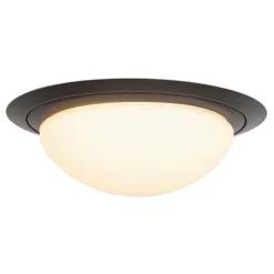 3-Standen dimbare LED plafondlamp zwart met wit glas IP44