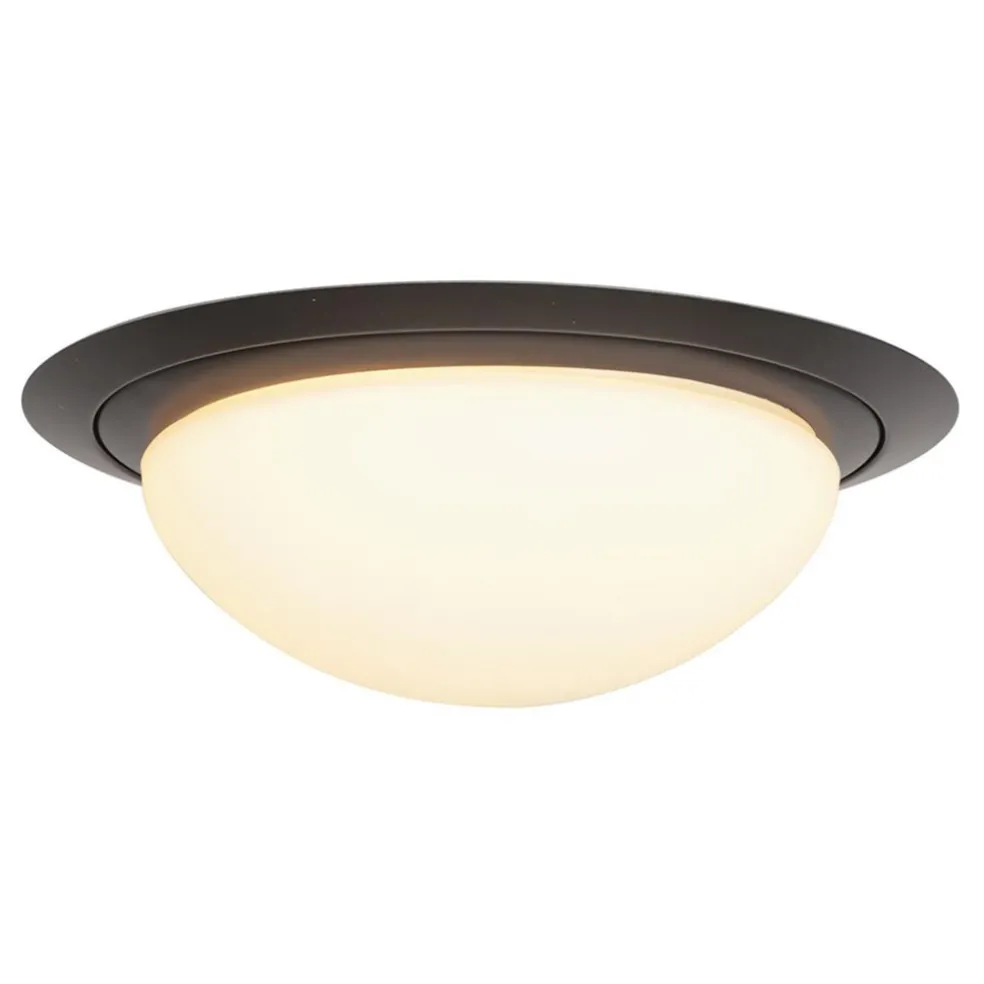 3-Standen dimbare LED plafondlamp zwart met wit glas IP44