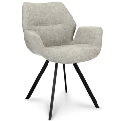 Stijlvolle armstoel taupe met zwarte poot