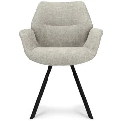 Stijlvolle armstoel taupe met zwarte poot