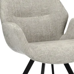 Stijlvolle armstoel taupe met zwarte poot