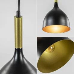 Stijlvolle kleine hanglamp zwart met goud