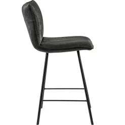 Stoere barkruk met bull lederen zitting antraciet