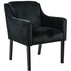 Stoffen armstoel zwart met zwarte poot