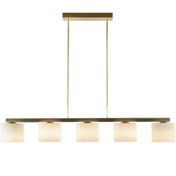 Strak klassieke hanglamp goud met mat wit glas