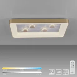 Strak klassieke LED plafondlamp goud met kristaleffect