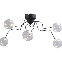 Strak klassieke plafondlamp LED met helder glas