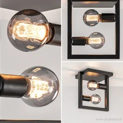 Strakke zwarte plafonnière metaal Frame