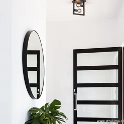 Strakke zwarte plafonnière metaal Frame