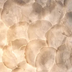 Tafellamp 40 cm cilinder creme schelpen