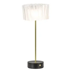 Tafellamp Accordeon op batterij prisma / zwart