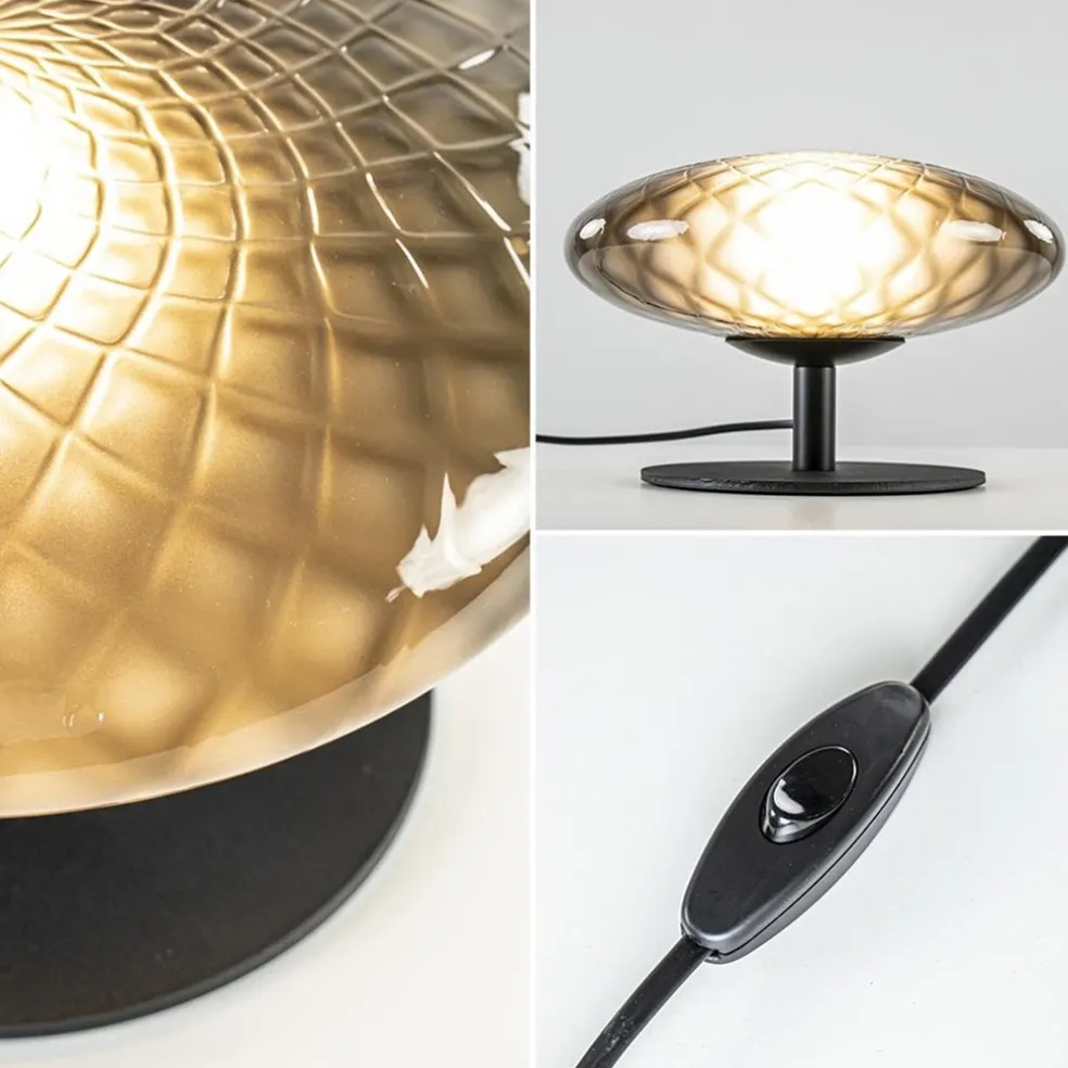 Tafellamp Bottega 30 zwart/smoke glas