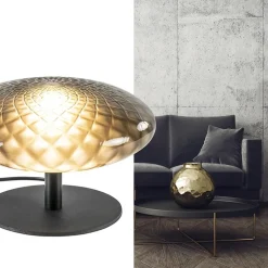 Tafellamp Bottega 30 zwart/smoke glas