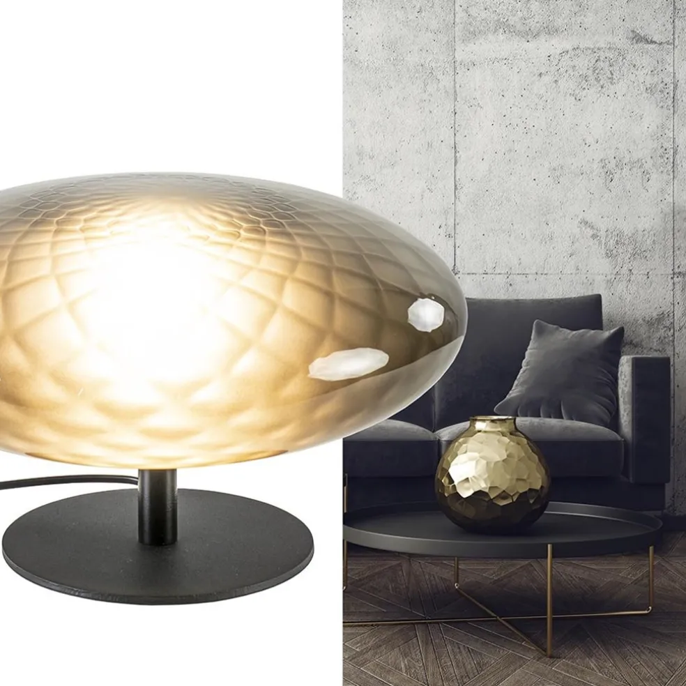 Tafellamp Bottega 40 zwart/smoke glas