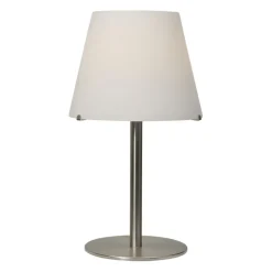 Tafellamp Calabro rvs met wit glas