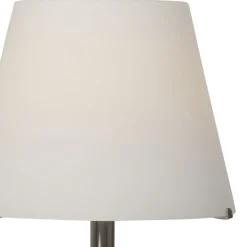 Tafellamp Calabro rvs met wit glas