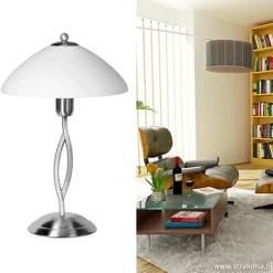 Tafellamp Capri staal/glas