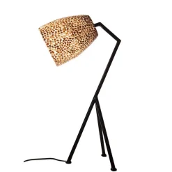 Tafellamp driepoot zwart/schelpen gold