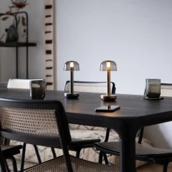 Tafellamp Humble Two goud/smoke oplaadbaar