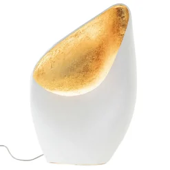 Tafellamp mat wit met goldleaf groot