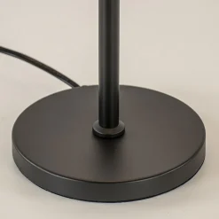 Tafellamp mat zwart met wit glas hoog