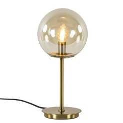Tafellamp Medina goud met amber glas L&L