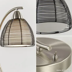 Tafellamp met zwarte draad kap