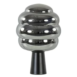 Tafellamp Misty zwart + titanium glas