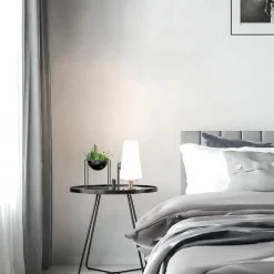 Tafellamp nikkel/glas met touchdimmer