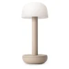 Tafellamp op batterij beige met frosted kap
